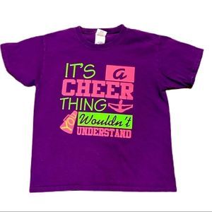 Cheerleading purple t shirt size M (12-14)